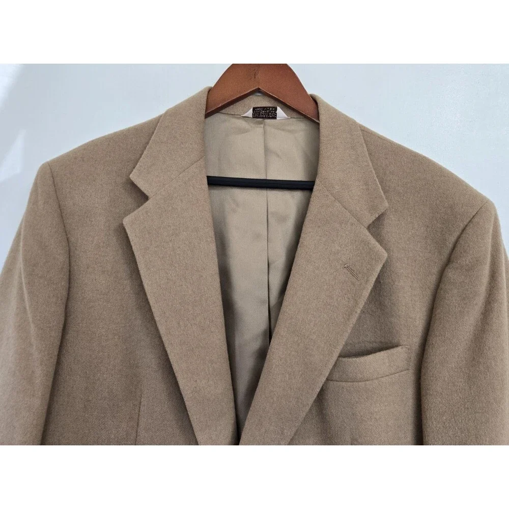 The Globe Mens Blazer 46R Brown Camel Hair Sport Coat Jacket Business Formal